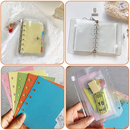 DY.2ten Refillable A7 Notebook Set, 3 Pack Lined Refill Paper, A7 Clear Zipper Binder Pockets, Dividers, Ruler Marker, Paper Refill for 6-Ring Binders Planner Notebook - color: A7 Lined Paper