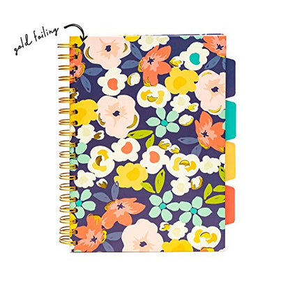 Pukka Pad, Carpe Diem 5-Subject Double Spiral Bound Notebook 12-Pack with Repositionable Dividers - 200 Pages of 80GSM Paper with Perforated Edges – Floral Love, B5 10 X 7in - color: Floral Love, style: Pack of 12