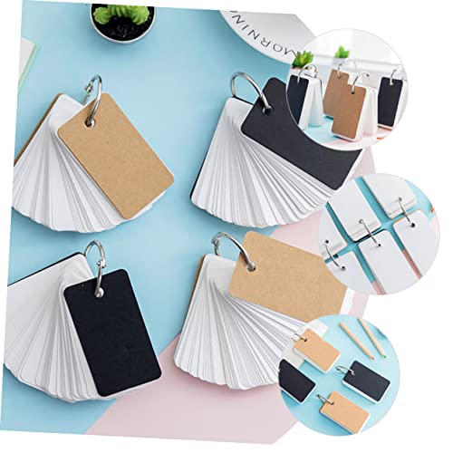 4pcs Blank Writing Cards Study Flash Cards for Boys and Girls Adults Portable Binder Ring - size: 7.00X4.00X3.00CM