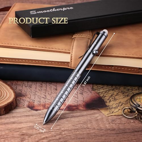 SMOOTHERPRO Aluminum Erasable Bolt Action Pen,Gold | Erasable Refillable Pen for Notes, Journaling, Office Writing, Signatures, and Daily Pocket Carry. - color: Gold 2.0