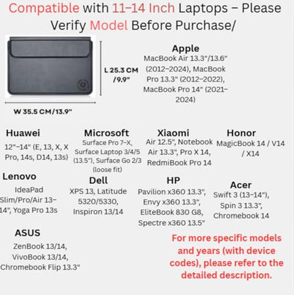 Brown Laptop Sleeve 11-13.3 Inch ONLY MacBook Air 13.3" 13.6" Pro 13.3" A1466 A1932 A2179 A2337 A2681 A3113 Dell XPS 13 HP EliteBook 830 Lenovo Yoga Pro Business, Not for 14-16” - color: Brown, size: Size Small-Med 11-13.3 inch