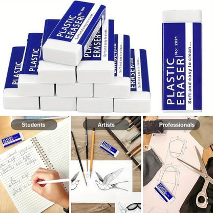 25 Pack Pencil Erasers, Small Plastic Vinyl Erasers for School Office