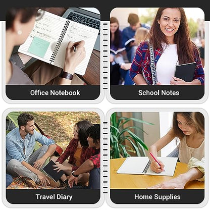 EUSOAR Spiral Journal Notebook, A5 24Packs 5.5"X8.3" 120 Pages Lined College Ruled Subject Notebook,Travel Writing Journal Notepad Sketchbook, Students Office Business Diary Book Journal-Black - color: Black, size: 24 Packs
