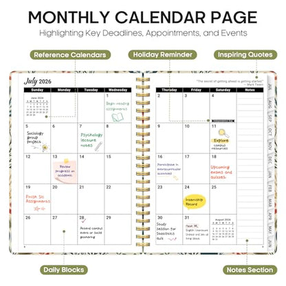 Planner 2026-2027, Academic Year Weekly and Monthly Calender Planner, from Jul 2026 - Jun 2027, Spiral Bound School Planning Book, Perfect for Teacher, Student, Women & Men, A4 (8.5" x 11"), Herbs - color: B-Herbs, size: (8.5"x11")a4