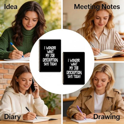 2 Pcs Funny A5 Spiral Notebook, Funny Sarcastic Journal Notebook 160 Pages | College Ruled Notebooks, Sarcastic Notebooks for Coworker, Hardcover Journals for Writing Office, School Office Supplies - color: Multicolour 0013