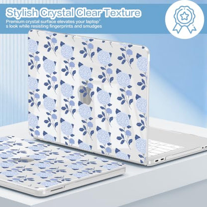 Teryeefi for MacBook Neo Case 13 inch 2026 Release Model A3404,with A18 Pro Chip, Hard Shell Cover with Keyboard Cover, Screen Protector, Blue Hydrangea - color: Blue Hydrangea