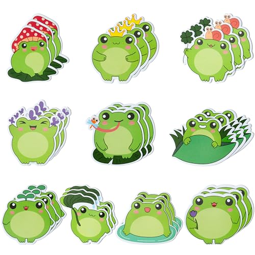 Xqumoi 30 Pack Frog Sticky Notes, Total 600 Sheets, Cute Cartoon Frog Self Sticky Notepads Writing Memo Pads Animal Page Marker for Office School Student Birthday Party Favors Goodies Bag Fillers - style: Frog