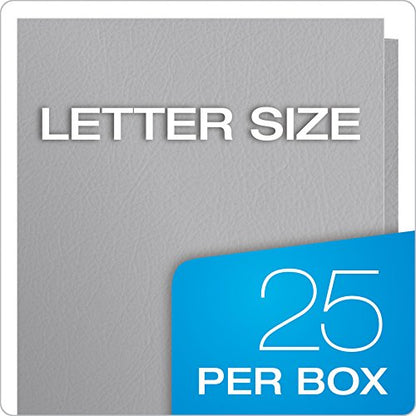 Oxford Twin-Pocket Folders,Textured Paper,Letter Size,Gray,Holds 100 Sheets,Box of 25 (57505EE),(Pack of 5) - color: Gray, size: 25 Count (Pack of 5)