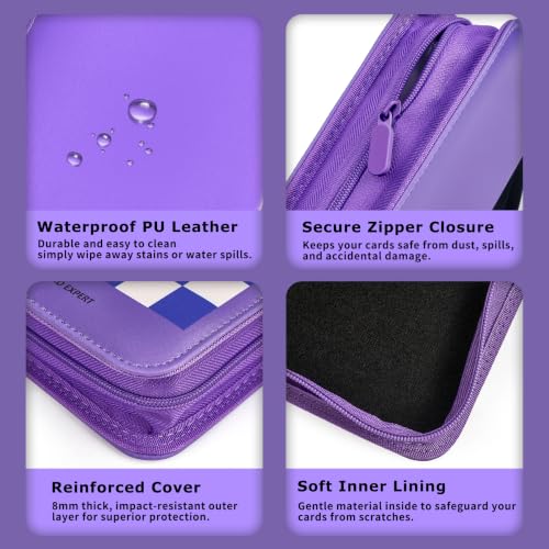 9-Pocket Trading Card Binder, PU Leather Zip Card Binder Album Holds 900 Cards for TCG, Sports Cards, Collectible Cards（CARTOON） - color: Cartoon3