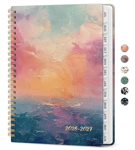 Planner 2026-2027, Academic Year Weekly and Monthly Calender Planner, from Jul 2026 - Jun 2027, Spiral Bound School Planning Book, Perfect for Teacher, Student, Women & Men, A4 (8.5" x 11"), Sunset - color: A-Sunset, size: (8.5"x11")a4