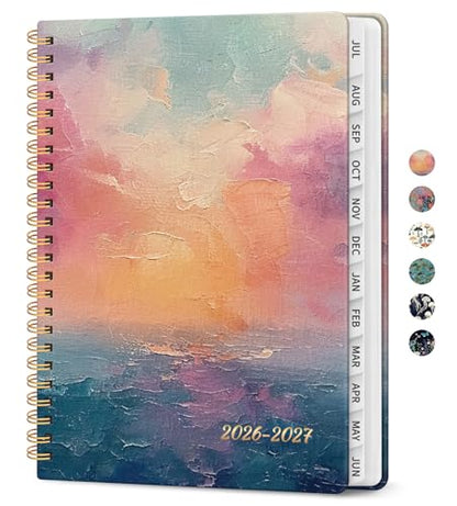 Planner 2026-2027, Academic Year Weekly and Monthly Calender Planner, from Jul 2026 - Jun 2027, Spiral Bound School Planning Book, Perfect for Teacher, Student, Women & Men, A4 (8.5" x 11"), Sunset - color: A-Sunset, size: (8.5"x11")a4