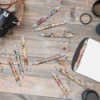 Idealmuzik Employee Appreciation Ballpoint Pens, 10 Pack – Vintage Butterfly Pens with Uplifting Bible Quotes – Smooth Writing Pens for Office, Team Gifts, Staff Recognition, and Daily Use - style: Butterfly