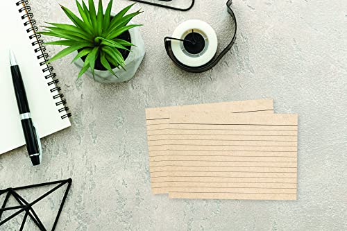 Home Advantage Double Sided Ruled Kraft Tan Index Cards, File Note Cards (4-x-6)