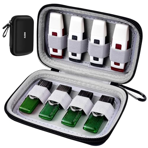 USB Flash Drive Organizer Case – Hard Shell Holder for 8 Thumb Drives & SD/Memory Cards – for SanDisk for Samsung - Storage for Students, Photographers & IT Pros– Travel & Office Use – Bag Only -Black - color: Black