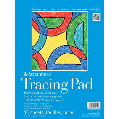 Strathmore (27-170 100 Series Youth Tracing Pad, 9"x12" Tape Bound, White, 40 Sheets - size: 9x12, style: Tracing Pad