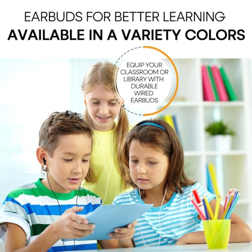 Wholesale Bulk Earbuds Headphones 50 Pack Class Set for School Classroom Students Kids Children Toddler Boys Girls Teen Adults(Black,50 Pack) - color: Black, size: 50 Packs