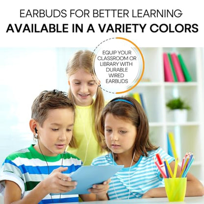 Wholesale Bulk Earbuds Headphones 50 Pack Class Set for School Classroom Students Kids Children Toddler Boys Girls Teen Adults(Black,50 Pack) - color: Black, size: 50 Packs
