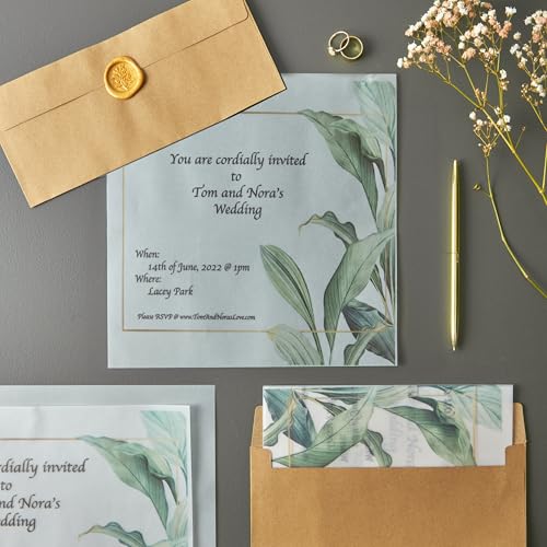 Translucent Vellum Sheets - 100 Sheets, 12 x 12 in, White - 93gsm/63lb Tracing Paper for Drawing & Invitation Paper - Transparent Craft Overlays - size: 12 x 12 inches