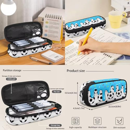 Ice Cream Soccer Ball 3PCS Backpacks for Boys Girls, Lightweight 3 in 1 School Bag with Insulated Lunch Box Pencil Case for Middle High School Students - color: Ice Cream Soccer Ball