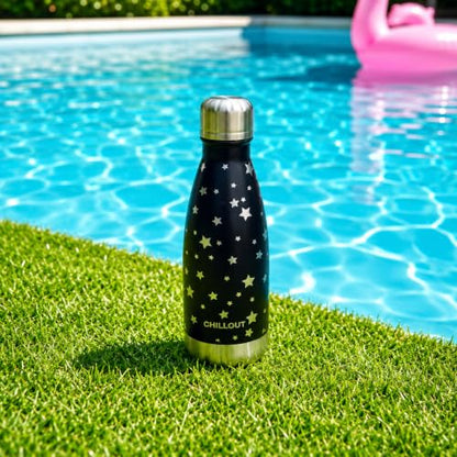 CHILLOUT LIFE 12oz Kids Insulated Stainless Steel Water Bottle, Leak Proof | Small Metal Water Bottle, Keeps Drinks Cold 24H & Hot 12H, Leak-Proof Screw Lid, Perfect for School, Travel & Sports - color: Star Night Sky
