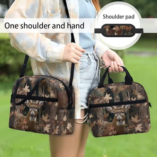 Tree Branch Deer 3PCS Backpack for Boys Girls Teens, 3 in 1 Lightweight School Bag 17 Inch School Backpack with Lunch Box Pencil Case for Middle High Students - color: Tree Branch Deer