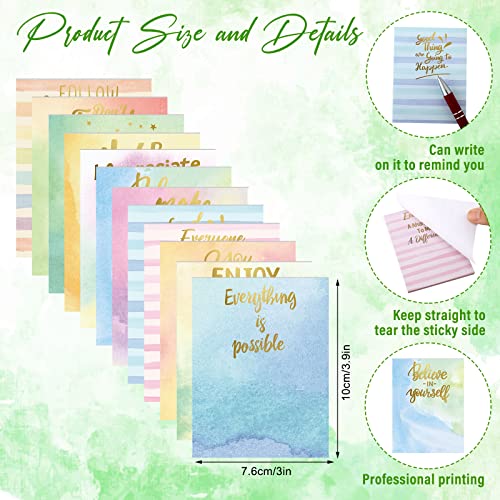 Geyee 24 Pcs Back to School Teacher Gifts Inspirational Sticky Notes with Funny Pens 3 x 4 Inch Employee Appreciation Gifts for Coworkers Teacher Employee Office Staff Work Team Appreciation Gift - style: Inspirational