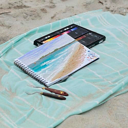 SoHo Urban Artist Fine Textured Professional Pastel Paper Pad - 140 lb. - 11x14 Acid-Free Fine Textured Canvas Paper with Glassine Sheets, 20 Perforated Sheets, Durable Oil Pastel Paper for Artists - size: 11x14"