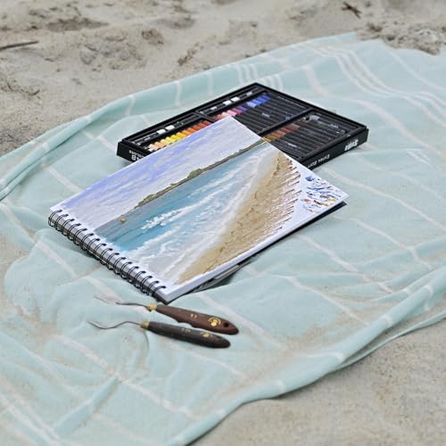SoHo Urban Artist Fine Textured Professional Pastel Paper Pad - 140 lb. - 9x12" Acid-Free Fine Textured Canvas Paper with Glassine Sheets, 20 Perforated Sheets, Durable Oil Pastel Paper for Artists - size: 9x12"
