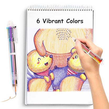 DAIKOYE Ballpoint Pens 24 PCS 0.5mm 6-in-1 Multicolor Ballpoint Pens School Supplies Birthday Party Favors Gifts for Students