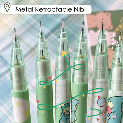 MOZXIRZ 6 Pcs Cute Mechanical Pencils with Eraser 0.5mm Cartoon Dinosaur Mechanical Pencil School Pencil for Boy Girl Women (6pcs Dinosaur/No Refill) - color: 6pcs Dinosaur /No Refill
