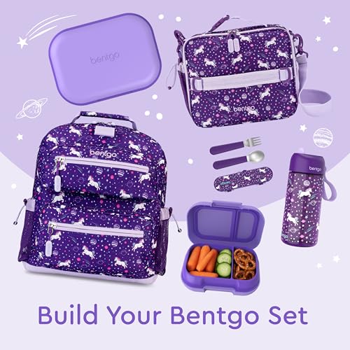 Bentgo Kids Snack Leak-Proof 2 Compartment Bento-Style Container | For Snacks & Small Meals, Easy-Open Latch, Dishwasher Safe, BPA-Free for School, Daycare, & Sports, Ages 3+ (Purple) - color: Purple