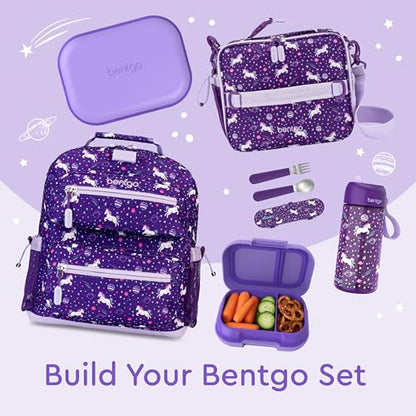 Bentgo Kids Snack Leak-Proof 2 Compartment Bento-Style Container | For Snacks & Small Meals, Easy-Open Latch, Dishwasher Safe, BPA-Free for School, Daycare, & Sports, Ages 3+ (Purple) - color: Purple