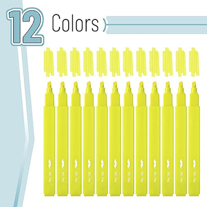 Mr. Pen- Yellow Aesthetic Bible Highlighters No Bleed Through, 12 pcs | Chisel Tip, Cute Highlighter for Journaling Supplies and School Accessories, Bible Highlighters and Pens No Bleed - size: 12 Pack