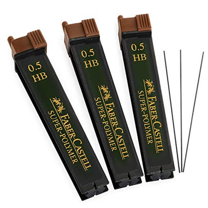 Faber-Castell Super-Polymer Refill Leads - 0.5mm HB - 3 Tubes - 36 Leads