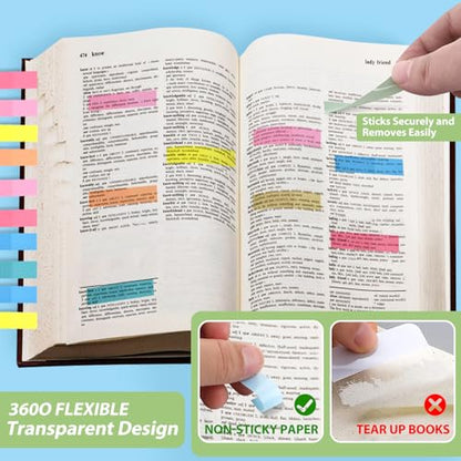 Lysas 800 Pcs Morandi Sticky Tabs, Page Markers Book Index Tabs | Writable & repositionable book flags for reading notes, annotate books, document filing & office notebook organization - size: 800pcs