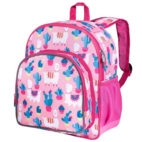 Wildkin 12 Inch Toddler Backpack for Kids, Llamas and Cactus | Ages 3-7, insulated front pocket — coordinates with matching Wildkin nap mats and water bottles - color: Llamas and Cactus