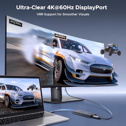 UGREEN Revodok Pro 6 in 1 USB-C Hub to DisplayPort 4K 60Hz, 100W PD | 10Gbps USB-A and USB-C 3.2 for MacBook Neo/Pro/Air, iPad Pro, Thinkpad, Rog Ally and More.