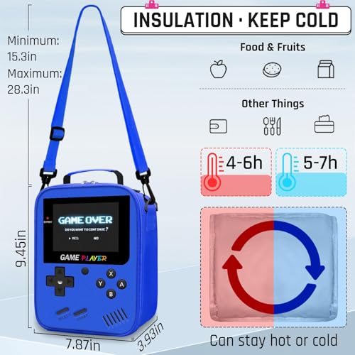 Backpack for School Boys,3pcs Boys Backpack and Lunch Box Set for Elementary Middle School, 17″ Video Game Bookbag for Ages 6-18 Kids Children Teens - color: Game Backpack Set-blue