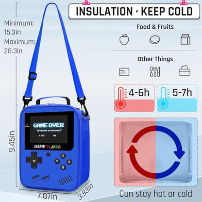 Backpack for School Boys,3pcs Boys Backpack and Lunch Box Set for Elementary Middle School, 17″ Video Game Bookbag for Ages 6-18 Kids Children Teens - color: Game Backpack Set-blue