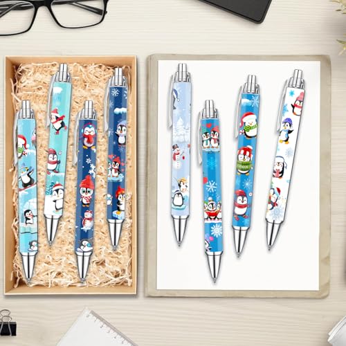 Idealmuzik Penguin Pens Set – Cute Penguin-Themed Gel Pens for Teachers, and Office Gift Exchange – Funny Penguin Designs – Perfect Stationery Gifts, Party Favors, 8 Pack - style: Penguin