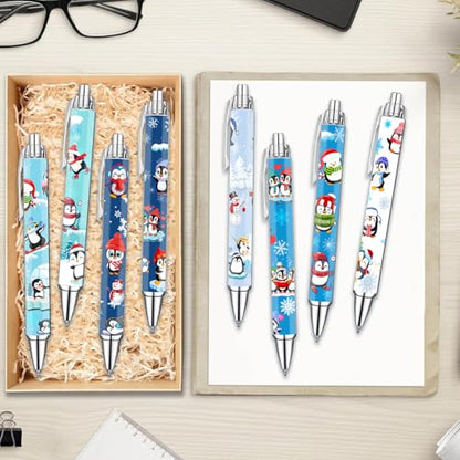 Idealmuzik Penguin Pens Set – Cute Penguin-Themed Gel Pens for Teachers, and Office Gift Exchange – Funny Penguin Designs – Perfect Stationery Gifts, Party Favors, 8 Pack - style: Penguin