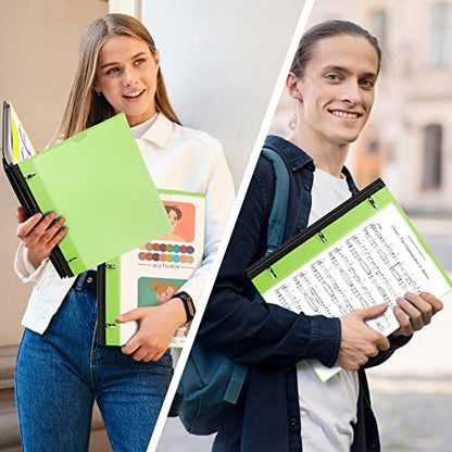 WOT I 1-Pack Telescoping 3 Ring Binder Notebook - Customizable Cover, 5 Dividers & Pocket Folder in One Slim Organizer (60 Sheets Included), Green - color: Green, size: 1 Pack