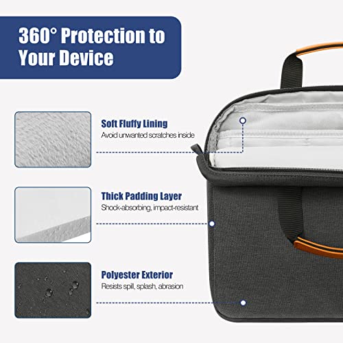 MoKo 13-14 Inch Laptop Sleeve Bag, Protective Handle Shoulder Bag Fits New 13-inch Mac Air M5/Mac Neo A18 Pro, 14-inch MacPro M5/M4/M3/M2/M1, 13-inch Mac Air M4/M3/M2/M1, Black & Gray - color: Black & Gray, size: 13-14 Inch