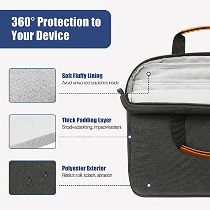 MoKo 13-14 Inch Laptop Sleeve Bag, Protective Handle Shoulder Bag Fits New 13-inch Mac Air M5/Mac Neo A18 Pro, 14-inch MacPro M5/M4/M3/M2/M1, 13-inch Mac Air M4/M3/M2/M1, Black & Gray - color: Black & Gray, size: 13-14 Inch