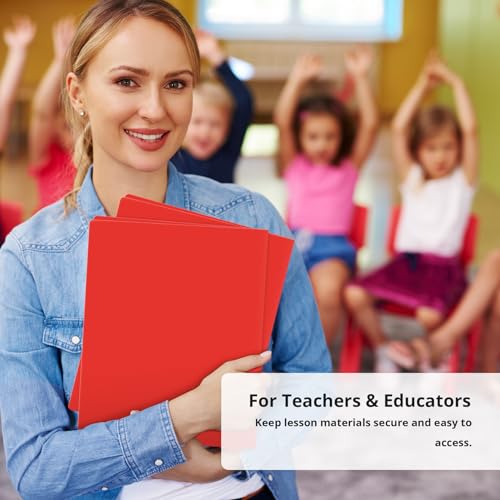 Taja Plastic Folders with Pockets (6 Pack, Red), 2-Pocket Folders with Business Card Slot, Heavy Duty, Fit Letter Size Documents, Perfect for School, Office & Business - color: E-red, size: 6 Pack
