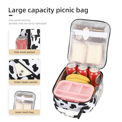 Lovoeo Lunch box Lunch bag for men women Insulated Lunchbox Lunch bags for Work Picnic Travel (Cow) - color: Cow