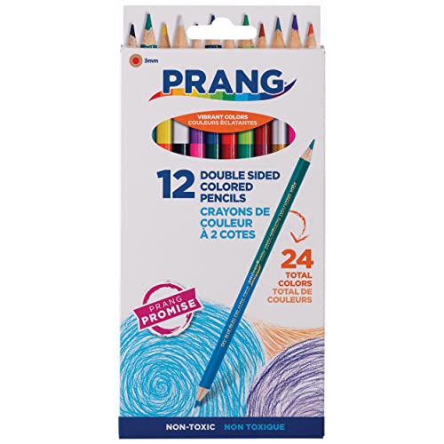 Prang Duo-Colored Pencils, 24 Assorted Colors, 12 Count - size: 12 Count (Pack of 1)