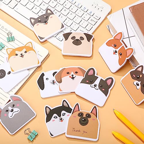 Yinder 24 Pads Cute Dog Sticky Notes Kawaii Animal Sticky Notes Pads Bulk Fun Cartoon Memo Pad Self Adhesive Tab Back to School Gift for Teacher Student Classroom Veterinary Dog Office Supplies - style: Dogs
