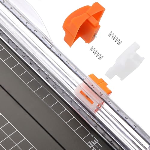Firbon A4 Paper Cutter 12 Inch Titanium Paper Trimmer Scrapbooking Tool with Automatic Security Safeguard and Side Ruler for Craft Paper, Coupon, Label and Cardstock (Black) - color: 1-black