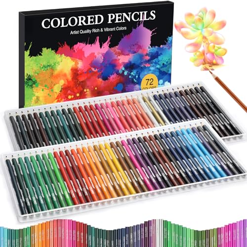 TMOL 72 Pack Colored Pencils for Adult Coloring Books with Soft Oil-Based Cores, Color Pencil Set for Sketching Blending Layering, Art Supplies for Kids Teens Adults Beginners Artists - style: 72 pack